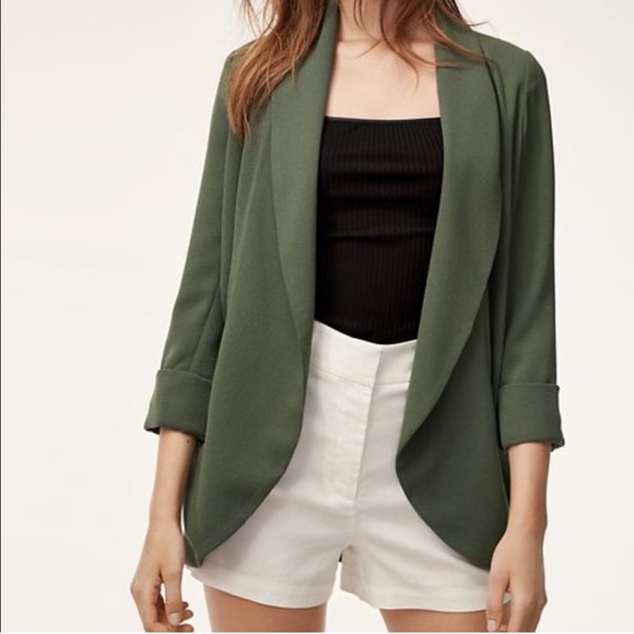 Aritzia Jackets & Blazers - WILFRED | Chevalier Jacket Green/Grey Size 6